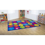 Covor mare 3x2 m pentru Copii cu Emoticoane exprimand emotiii, Covor Multicolor mesaje in engleza